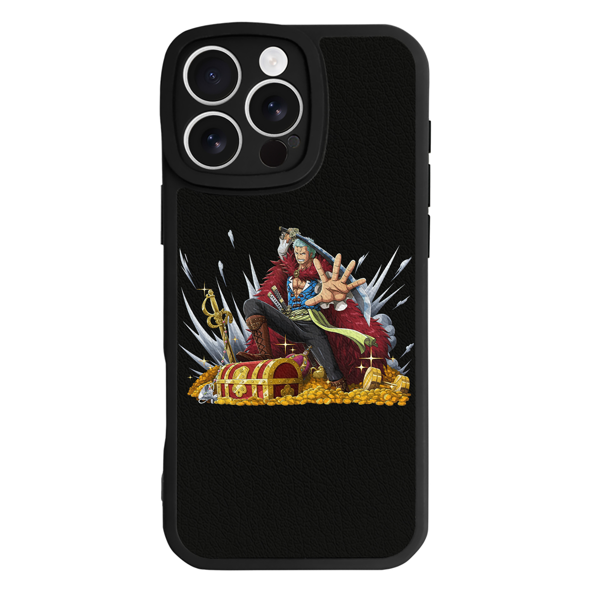 （画像用） ワンピース ロロノア・ゾロ ONE PIECE Roronoa Zoro 【iPhone 16シリーズ対応】シリコンスマホケース（レザー調） 材質：シリコン